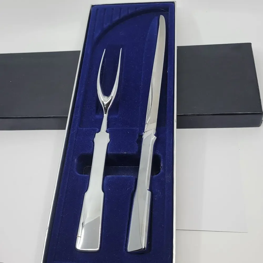 Vintage Towle Carving Set in Original Box Stainless Steel
